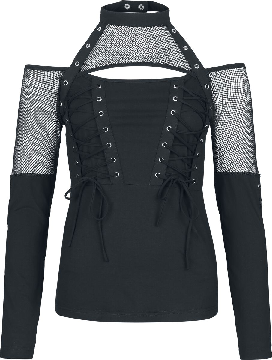 Chemical Black Langarmshirt - Waneta Top - XS bis XXL - für Damen - Größe M - schwarz von Chemical Black