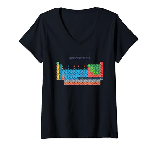 Damen Periodensystem der chemischen Elemente - Wissenschaftliche Formeln T-Shirt mit V-Ausschnitt von Chemical elements