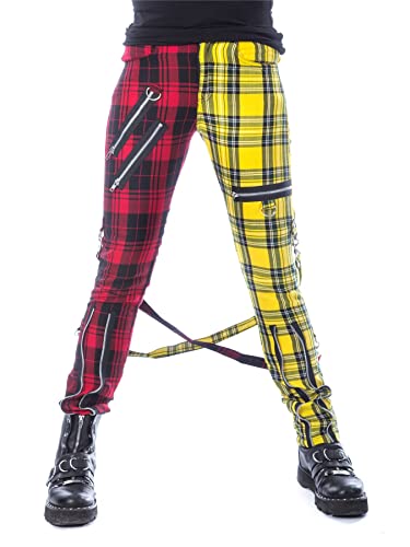 ChemicalBlack Ordelia Hose Tartan Harness Split Rot Gelb Punk, Mehrfarbig, 34 ChemicalBlack Ordelia Hose Tartan Harness Split Rot Gelb Punk, Mehrfarbig, 34 von ChemicalBlack