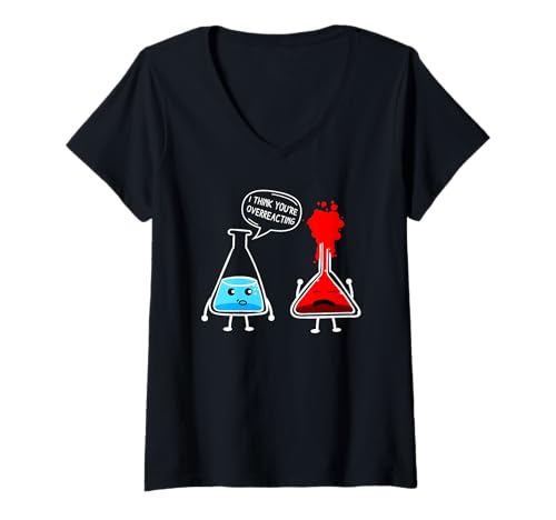 Damen Chemie Chemiker Lustig Nerd Geek Geschenk T-Shirt mit V-Ausschnitt von Chemie Nerd Apparel Co.