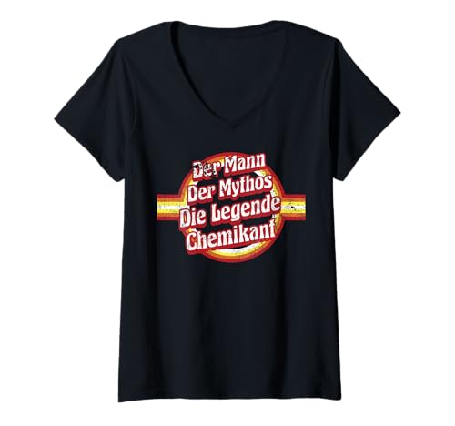 Damen Laborant Geburtstag Mythos-Legende Chemikant T-Shirt mit V-Ausschnitt Damen Laborant Geburtstag Mythos-Legende Chemikant T-Shirt mit V-Ausschnitt von Chemikant Zubehör Geschenke Geburtstag-Shirt
