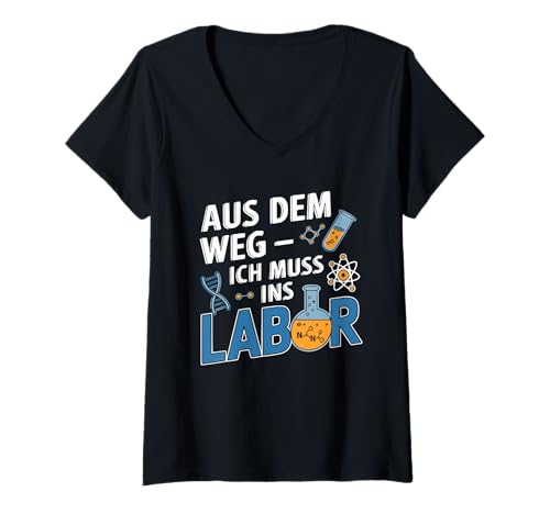 Damen Aus Dem Weg Ich Muss Ins Labor Chemiker Chemikant T-Shirt mit V-Ausschnitt Damen Aus Dem Weg Ich Muss Ins Labor Chemiker Chemikant T-Shirt mit V-Ausschnitt von Chemiker Chemie Labor Experimente Wissenschaft