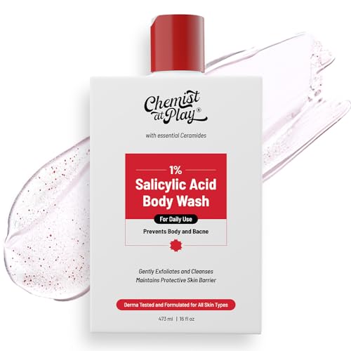 Chemist at Play 1% Salicylic Acid Body Wash 473ml | Paraben & SLS Free | Gentle Exfoliating Shower Gel | Prevents Body Acne, Bumpy Skin & Deep Cleanses Skin | For Men & Women Chemist at Play 1% Salicylic Acid Body Wash 473ml | Paraben & SLS Free | Gentle Exfoliating Shower Gel | Prevents Body Acne, Bumpy Skin & Deep Cleanses Skin | For Men & Women von Chemist at Play