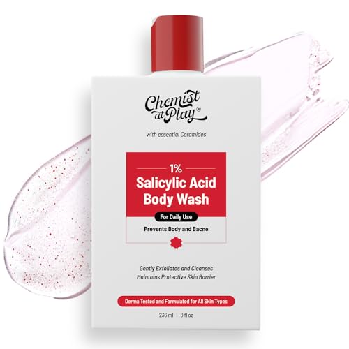 Chemist at Play 1% Salicylic Acid Body Wash Helps Prevent Back & Body Acne Smoothens Bumpy Texture | For Sweaty Oily Normal And Dry Skin | Paraben And SLS Free Suitable For Men And Women (7.9 Ounce) von Chemist at Play