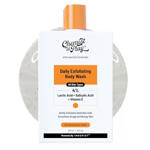 Chemist at Play Body Wash Exfoliating For Dry Rough Bumpy Strawberry Skin With 1% Salicylic Acid 2% Lactic Acid And Ceramides For Men And Women 15.9 Ounce von Chemist at Play