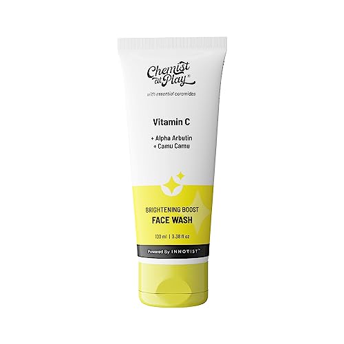 Chemist at Play Brightening Boost Face Wash with 30x Vitamin C Cleans Oil & Dirt Fades Dark Spots Boosts Radiance for All Skin Types for Men & Women Vegan SLS & Paraben Free 100ml von Chemist at Play