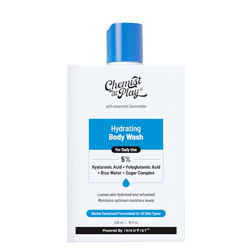 Chemist at Play Hydrating Body Wash | With 5% Hyaluronic Acid Bodywash for Intense Hydration | Reduces Flakes & Itchiness | For Dry Skin | Polyglutamic Acid & Hyaluronic Acid | For Women & Men | 236ml von Chemist at Play