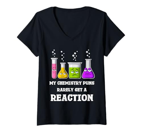 Damen Chemie Überreaktion Witz Lustig Chemiker Wissenschaft T-Shirt mit V-Ausschnitt Damen Chemie Überreaktion Witz Lustig Chemiker Wissenschaft T-Shirt mit V-Ausschnitt von Chemistry Humor Funny Chemist Jokes