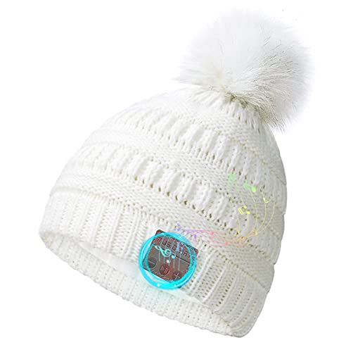 ChenFec Bluetooth Beanie Mütze Damen, Waschbare Freizeit Bluetooth Baggy Hats Kopfhörer mit Akustischem Stereolautsprecher und Freisprecher-Telefonbeantwortung, Lustige Kleine Geschenke für Frauen. von ChenFec