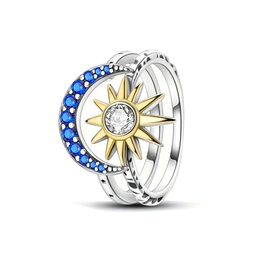 ChenYuTe 925 Sterling Silber Einfache Elegante Persönlichkeit Damen Ring Tägliche Party Hochzeit Tragen Bunte Quadratische Kristall Zirkonia/Stapelbar Vintage Ring Größe 6-9 von ChenYuTe