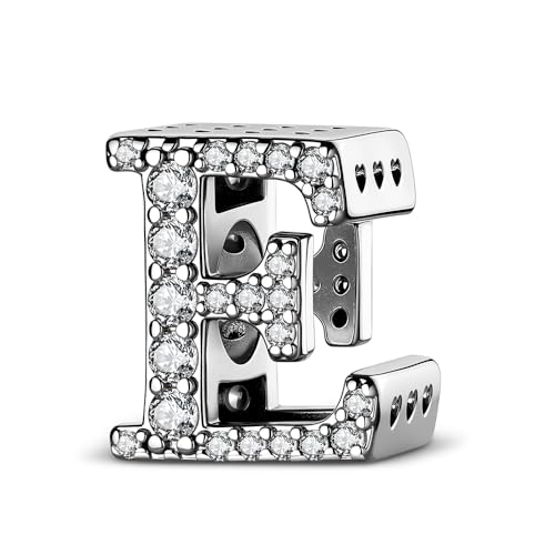 ChenYuTe 925 Sterling Silber Letter Charm A~Z 5A Zirkon Buchstaben Charms Bead Alphabet-Charm Kompatibel mit europäischen Armbänder und Halsketten von ChenYuTe