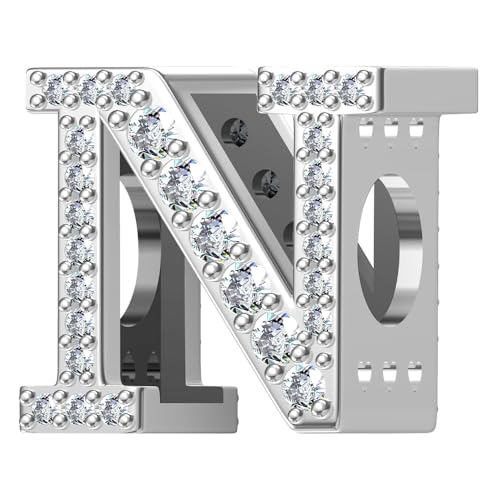 ChenYuTe 925 Sterling Silber Letter Charm A~Z 5A Zirkon Buchstaben Charms Bead Alphabet-Charm Kompatibel mit europäischen Armbänder und Halsketten von ChenYuTe