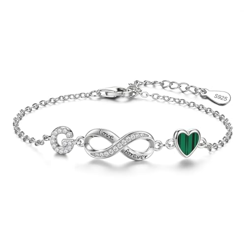 ChenYuTe 925er Sterlingsilber-Armband für Damen mit einem Design aus Unendlichkeitssymbolen, Herzen und den 26 Buchstaben des Alphabets ist das ideale Geschenk für Frauen. von ChenYuTe