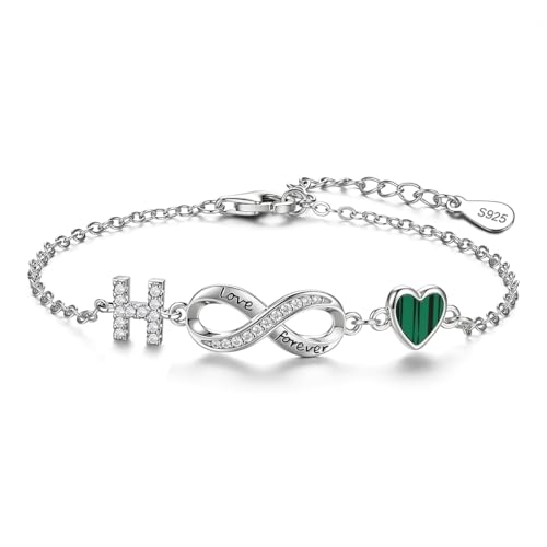 ChenYuTe 925er Sterlingsilber-Armband für Damen mit einem Design aus Unendlichkeitssymbolen, Herzen und den 26 Buchstaben des Alphabets ist das ideale Geschenk für Frauen. von ChenYuTe