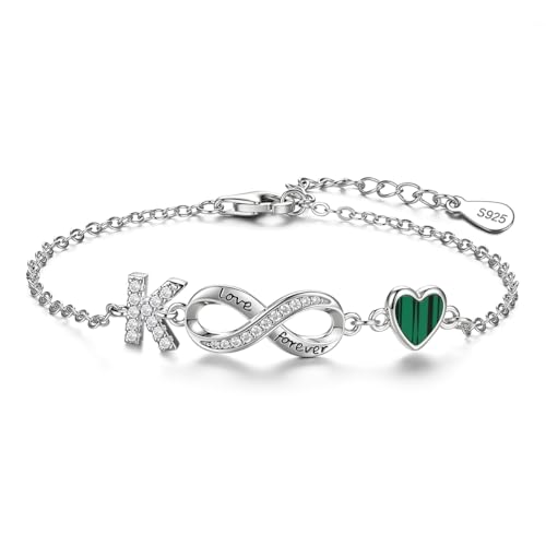 ChenYuTe 925er Sterlingsilber-Armband für Damen mit einem Design aus Unendlichkeitssymbolen, Herzen und den 26 Buchstaben des Alphabets ist das ideale Geschenk für Frauen. von ChenYuTe