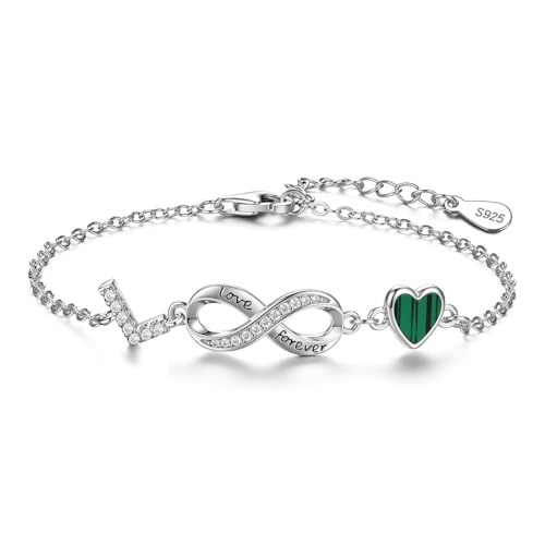 ChenYuTe 925er Sterlingsilber-Armband für Damen mit einem Design aus Unendlichkeitssymbolen, Herzen und den 26 Buchstaben des Alphabets ist das ideale Geschenk für Frauen. von ChenYuTe