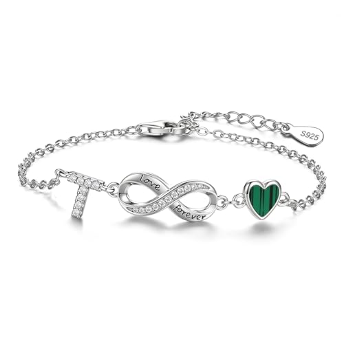 ChenYuTe 925er Sterlingsilber-Armband für Damen mit einem Design aus Unendlichkeitssymbolen, Herzen und den 26 Buchstaben des Alphabets ist das ideale Geschenk für Frauen. von ChenYuTe