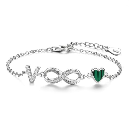 ChenYuTe 925er Sterlingsilber-Armband für Damen mit einem Design aus Unendlichkeitssymbolen, Herzen und den 26 Buchstaben des Alphabets ist das ideale Geschenk für Frauen. von ChenYuTe