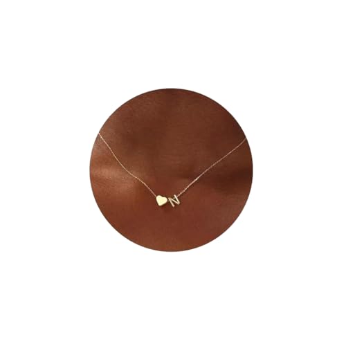 ChenYuTe Frauen einfache elegante Gold/Silber Herz A-Z Initialen Alphabet Halskette-18K vergoldet Alphabet Anhänger Halskette modisch und kompakt Frauenschmuck Geburtstagsgeschenk von ChenYuTe