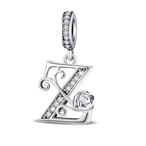 ChenYuTe Geeignet für Pandora Armband Brief Charms, romantische Rose Charms, Schmuck Geschenke für sich selbst, Mama, Tochter, Freundinnen von ChenYuTe