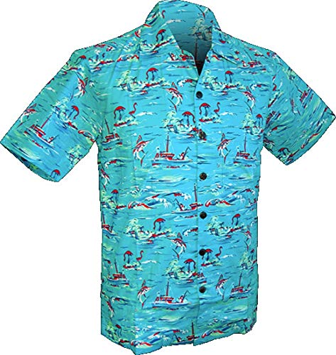 Chenaski Kurzarmhemd Ocean-View Turquoise Größe XL von Chenaski