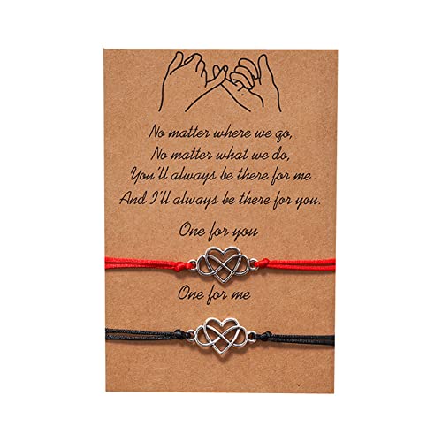 Chengxun 2pcs Versprechen Herz Armband Liebe 8 Zeichen Einstellbare Paar Freundschaft Abstand Passendes Armband Geschenke für Freund und Freundin von Chengxun