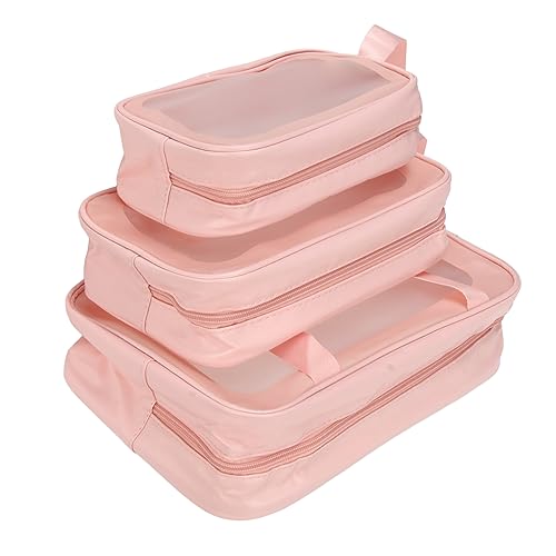 3-teilige Reise-Make-up-Tasche, Kosmetiktaschen mit großer Kapazität, Make-up-Taschen-Set, wasserdicht, multifunktionale, tragbare Reise-Kosmetik-Organizer-Tasche mit großer von ChengyuWei