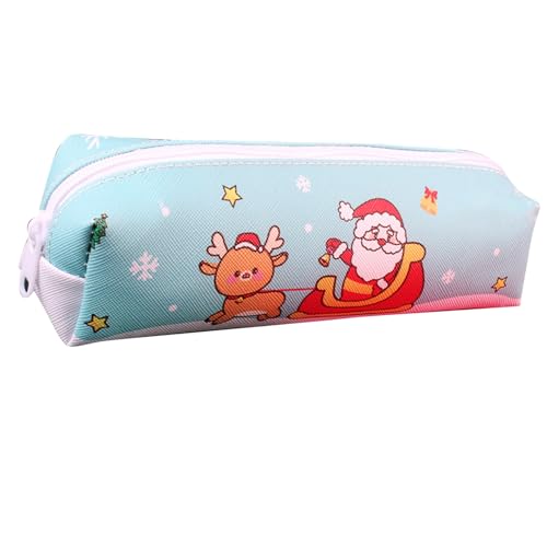 ChengyuWei Weihnachts-Federmäppchen, Federmäppchen mit großem Reißverschluss, Federmäppchen mit Fassungsvermögen, niedliche Weihnachts-Bleistifttasche, vielseitig einsetzbar von ChengyuWei