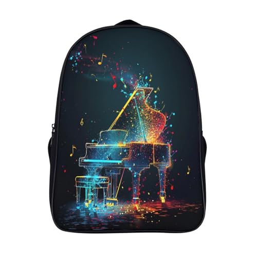 16 Zoll Bilayer Schulrucksack Musik-Notation Studenten-Buchtasche Mittelstufe Leichter Schulrucksack 40x28x16cm Reise-Rucksack Für Teenager Mädchen Jungen Kinder Fit Schule von ChengzeTCo