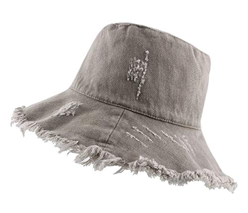 Chennuo Damen Fischerhut Sommerhut Faltbare Sonnenhut Baumwolle Buschhut Bucket Hat Strandhut (Khaki) von Chennuo