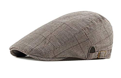 Chennuo Schiebermütze Herren Einstellbar Sommer Kappe Hut Flatcap Schirmmütze Sportmütze (Beige) von Chennuo