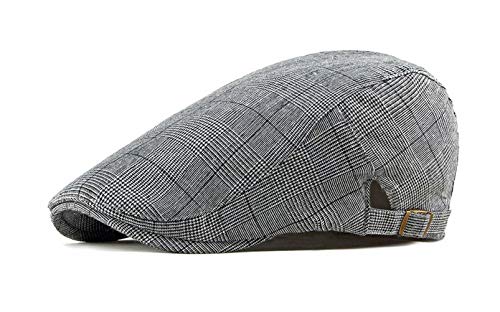 CHENNUO Schiebermütze Herren Einstellbar Sommer Kappe Hut Flatcap Schirmmütze Sportmütze (Schwarz) von CHENNUO