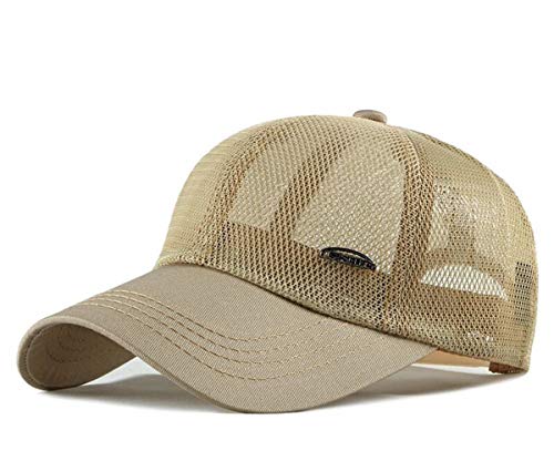 CHENNUO Sommer Mesh Cap Baseballcap Damen Herren Basecap Trucker Cap Outdoor Sport Kappe (Beige) von CHENNUO