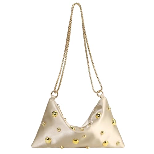 Chenxi Studio Anspruchsvolle Handtasche für Damen mit Metallnieten, Ornament, Umhängetasche, Abendtasche zur Verschönerung von Abend-Outfits, Clutch von Chenxi Studio