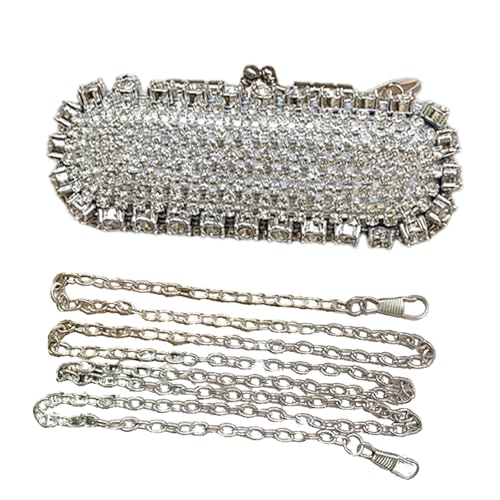 Chenxi Studio Anspruchsvolle Handtasche mit Strasssteinen verziert, lässige Abendtasche für modische Damen bei Feierlichkeiten, stilvolle Unterarm-Geldbörse, Stil 6, One Size von Chenxi Studio
