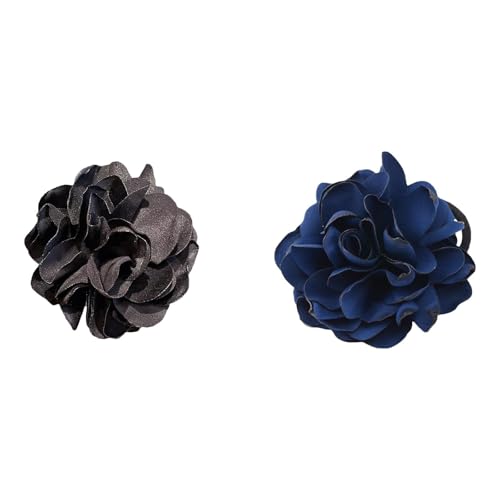 Chenxi Studio Haargummis mit großer Blume, elastisch, Haargummis, Haargummis, Pferdeschwanz-Halter, Haarschmuck für Damen und Mädchen, 2 Stück von Chenxi Studio