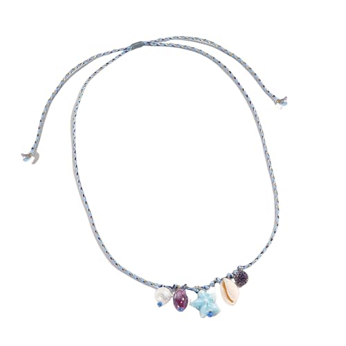 Chenxi Studio Marine Styles Keramik-Seesterne, Muschel-Perlen-Halskette, leichtes Design, ideal für Freizeitkleider und Pool-Partys, Dopamin-Farbe, Marine-Schmuck, Einheitsgröße, Wie beschrieben, Wie von Chenxi Studio
