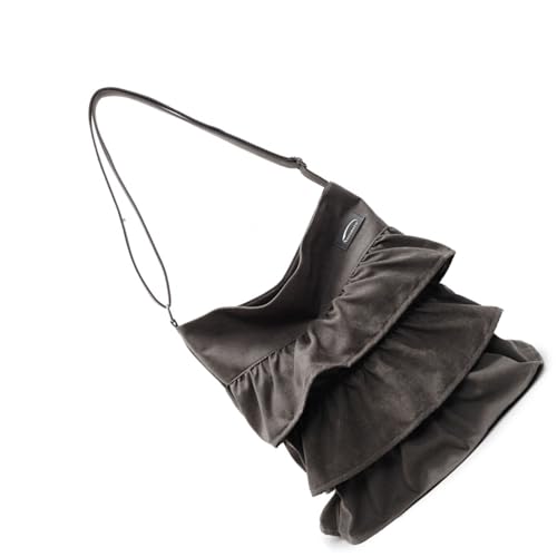 Chenxi Studio Praktische Canvas-Handtasche mit plissiertem Design, lässige Schulter-Umhängetasche, verleiht jedem Outfit einen Hauch von Mode, grau, One Size Chenxi Studio Praktische Canvas-Handtasche mit plissiertem Design, lässige Schulter-Umhängetasche, verleiht jedem Outfit einen Hauch von Mode, grau, One Size von Chenxi Studio