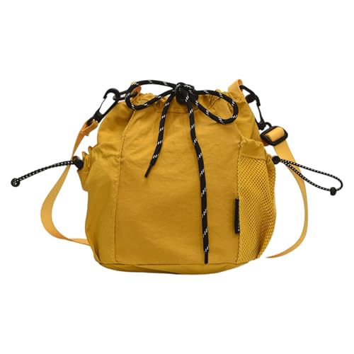 Chenxi Studio Trendige Schultertasche aus Nylon für Damen und Herren, mit geräumigem Design, Unterarm-Geldbörse, für Arbeit oder Reisen, Eimer-Handtasche, gelb, One Size von Chenxi Studio