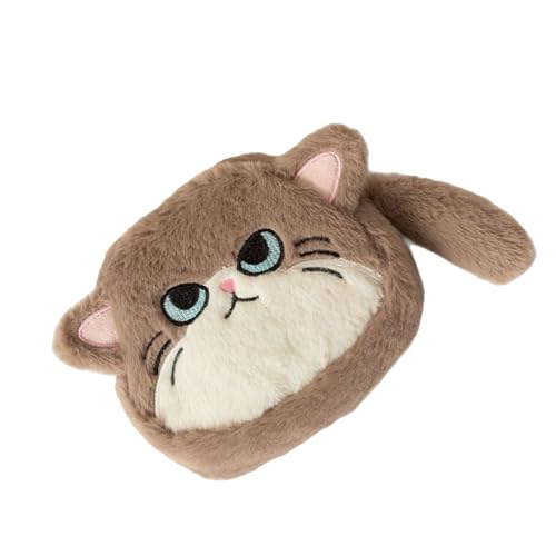 Kosmetikartikel Tasche Katze geformt Münzbörse Schöne kleine Geldbörsen Plüsch Münzbeutel mit Reißverschluss Verschluss Make-up Tasche Geschenke Plüsch Geldbörse Schlüsselanhänger, Aprikosenweiß, Mass von Chenxi Studio