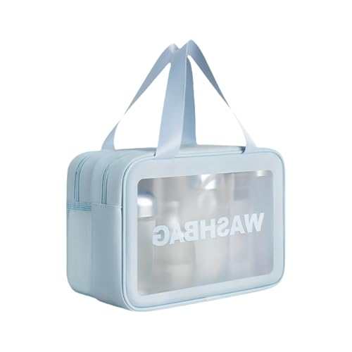 Kosmetiktasche mit großem Fassungsvermögen, Kulturbeutel, Make-up, Hautpflege, transparent, für Damen und Mädchen, Kulturbeutel, große Kapazität, Reise-Make-up, durchsichtig, Kosmetik, blau, M, Mass Kosmetiktasche mit großem Fassungsvermögen, Kulturbeutel, Make-up, Hautpflege, transparent, für Damen und Mädchen, Kulturbeutel, große Kapazität, Reise-Make-up, durchsichtig, Kosmetik, blau, M, Mass von Chenxi Studio