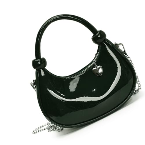 Moderne Damen-Umhängetasche, geräumige Crossbody-Tasche mit Knoten-Design und abnehmbarem Kettenriemen, PU, Geldbörse, Abschlussball, Geldbörse mit Riemen, grün, One Size Moderne Damen-Umhängetasche, geräumige Crossbody-Tasche mit Knoten-Design und abnehmbarem Kettenriemen, PU, Geldbörse, Abschlussball, Geldbörse mit Riemen, grün, One Size von Chenxi Studio