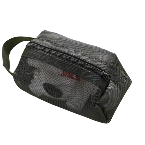 Münzbörse aus robustem Nylongeflecht mit glatten Beschlägen, Reißverschluss-Designs, tragbar für einfachen Zugriff und Organisation, transparente Netztasche, Schwarz , Einheitsgröße von Chenxi Studio