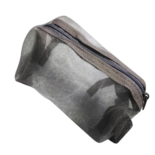 Münzbörse aus robustem Nylongeflecht mit glatten Beschlägen, Reißverschluss-Designs, tragbar für einfachen Zugriff und Organisation, transparente Netztasche, hellgrau, Einheitsgröße von Chenxi Studio