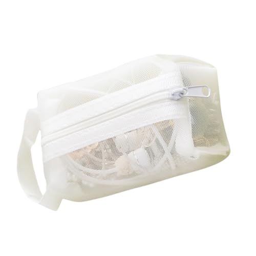 Münzbörse aus robustem Nylongeflecht mit glatten Beschlägen, Reißverschluss-Designs, tragbar für einfachen Zugriff und Organisation, transparente Netztasche, weiß, Einheitsgröße von Chenxi Studio