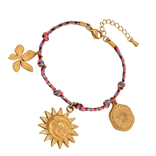 Stilvolle geflochtene Kordel Sonne Mond Stern Anhänger stabiler Edelstahl Schmuck Accessoire für Frauen Stern Mond Charm Halskette, Einheitsgröße, Wie beschrieben Stilvolle geflochtene Kordel Sonne Mond Stern Anhänger stabiler Edelstahl Schmuck Accessoire für Frauen Stern Mond Charm Halskette, Einheitsgröße, Wie beschrieben von Chenxi Studio