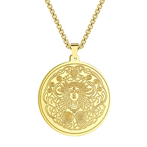 Chereda Antike Edelstahl-Halskette für Damen, Freyja, zweites Symbol ist eine Göttin, die mit Liebe verbunden ist, Sex-Schönheit, Fruchtbarkeitsschmuck, Edelstahl, Ohne Edelstein von Chereda