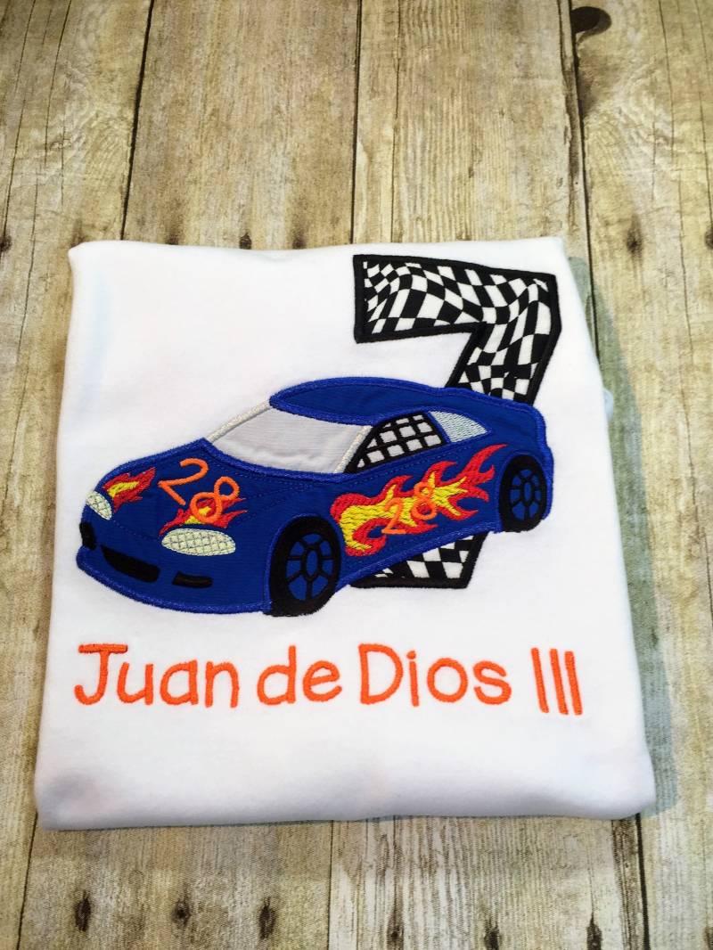 Personalisierte Rennen Auto Geburtstag Shirt von CheriEmbroidery