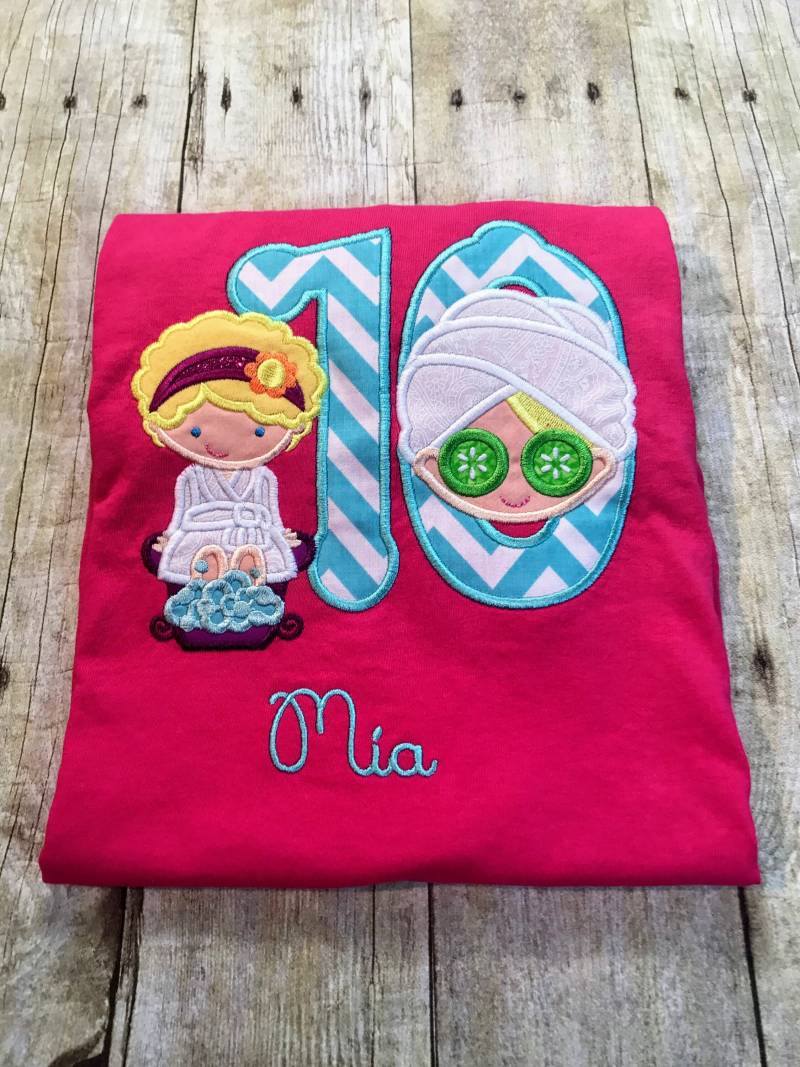 Spa-Mädchen Personalisierte Geburtstag Shirt von CheriEmbroidery