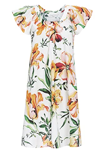 Cherie Line Damen *Nachthemd aus feiner Webware Weiss 44 3276006,Weiss, 44 von Chérie Line